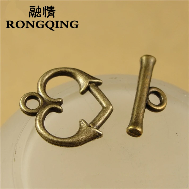 

RONGQING 50 компллот ./16*16 мм в форме сердца круглые крючки застежки для изготовления ювелирных изделий для DIY ювелирных изделий