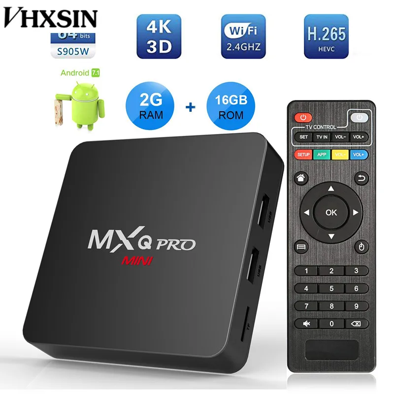 VHXSIN 5 шт./партия mxq Pro MINI 4 K Android 7 1 tv Box Amlogic S905W четырехъядерный 2 Гб 16 смарт-ТВ коробка