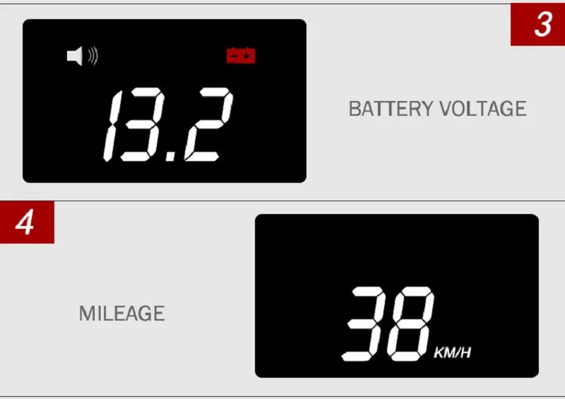 Автомобильный HUD Дисплей OBD2 интерфейс Plug& Play скорость автомобиля км/ч MPH HD Предупреждение предупреждение о превышении скорости, температура воды Напряжение