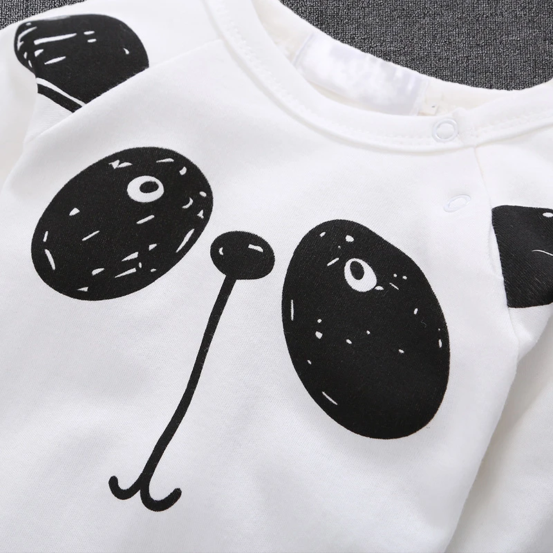 Spring Summer Newborn Baby Girls Boys Long Sleeve Triangle Romper Jumpsuit Cartoon panda Toddler Climbing Clothes Leotard Kid Gi | Мать и
