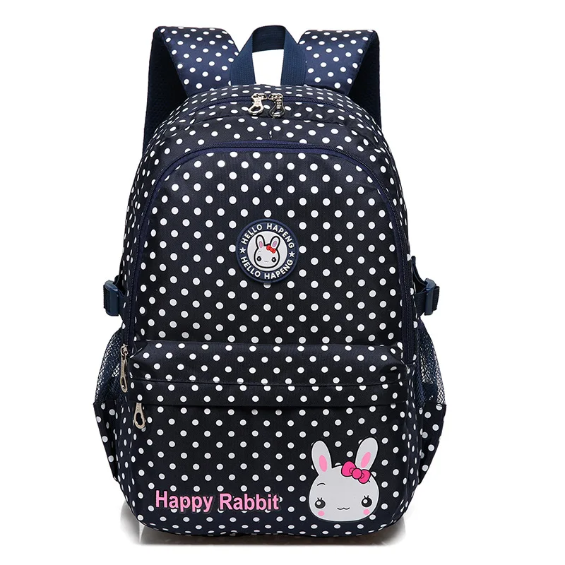

ZHIERNA Boy and Girl's Schoolbag Backpack Lovely Bag Primary School Student 1-3-6 Grade Wave Point Nylon package High Quality