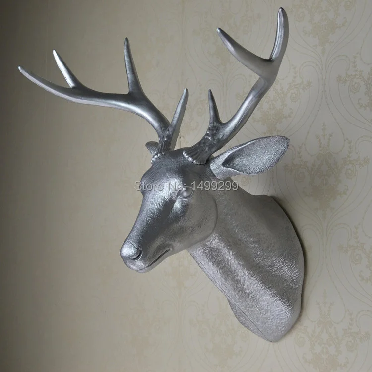 Ealisen настенный серебряное Buck бюст Белохвостого оленя трофейная голова Wall Art Доска