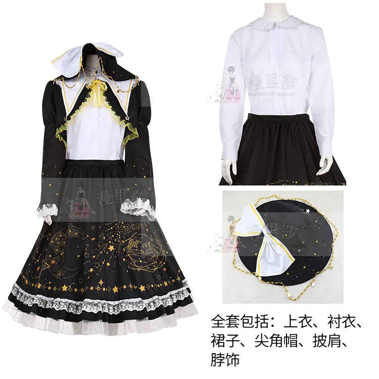 TouHou Проект Косплей Kirisame Marisa косплей платье лолиты Индивидуальный размер/Сделано