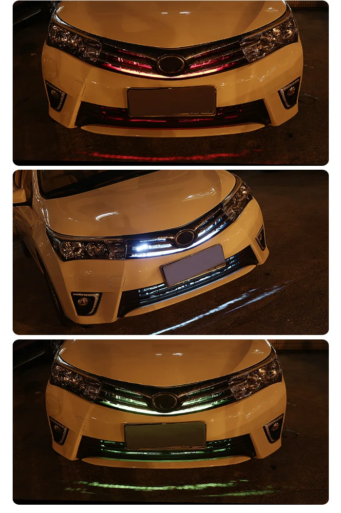 Заборная решетка Tcart динамические светодиодные RGB lights огни для Toyota avensis t25 land cruiser prado 150 prius chr corolla аксессуары