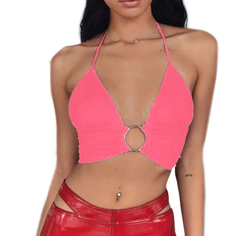 Новинка женский топ на бретельках с открытой спиной бандажный со шнуровкой и