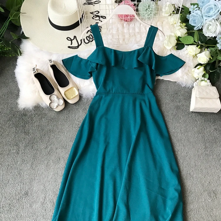ALPHALMODA праздники с открытыми плечами женские Seashore до середины икры Платье на бретелях галстук-бабочка дамское сексуальное с открытой спиной Vestidos однотонное платье