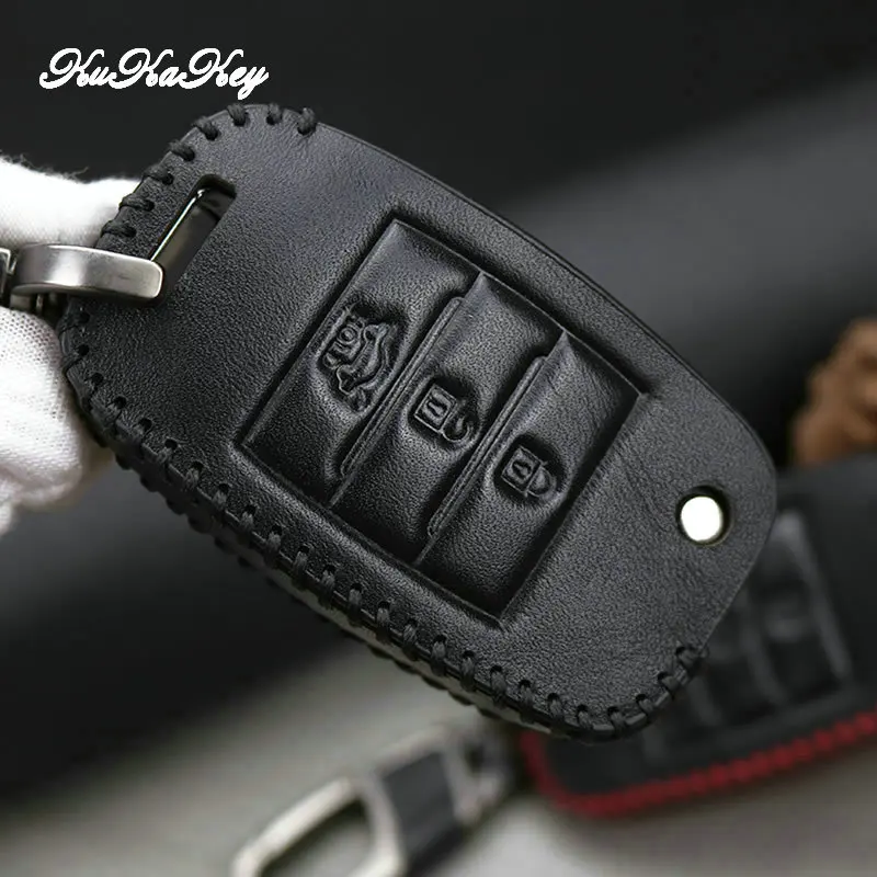 Чехол из натуральной кожи с 3 кнопками для KIA Sid Rio Soul Sportage Ceed Sorento Cerato K2 K3 K4 K5