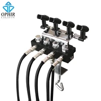 ophir 4 airbrush holders and 5pcs 18 18 air hose splitter set for using 4 different colors of airbrushes simutaneously_ac121