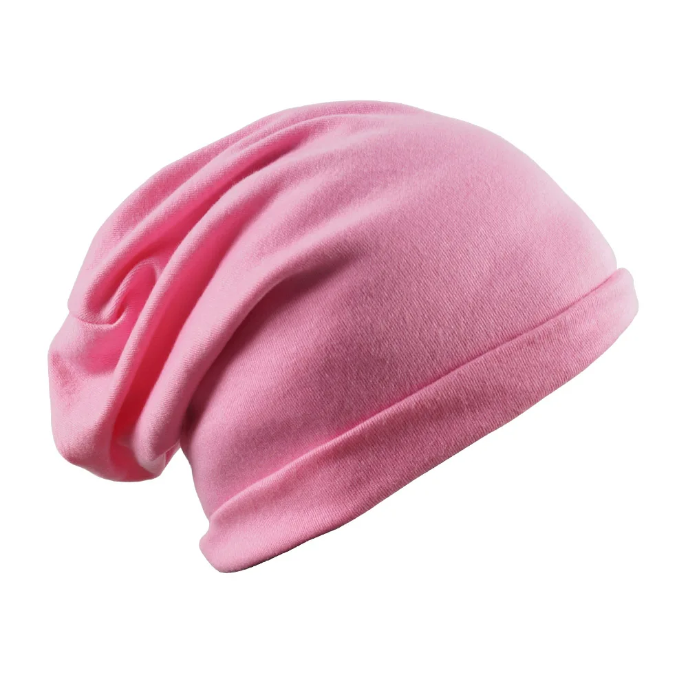 Простая вязанная хлопковая шапка Skullies для женщин унисекс шеи Теплая весенне-осенняя Уличная Повседневная шапка мужские береты бини - Цвет: 2