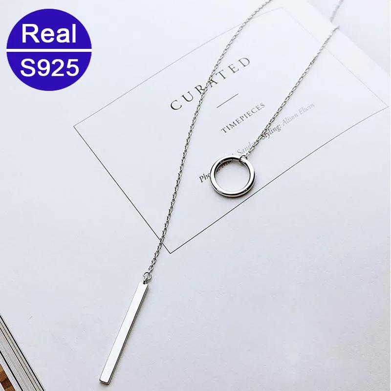 Колье из настоящего серебра Red Trees Brand Fashion Summer Fine Jewelry длиной 90 см для женщин в качестве подарка на день рождения.