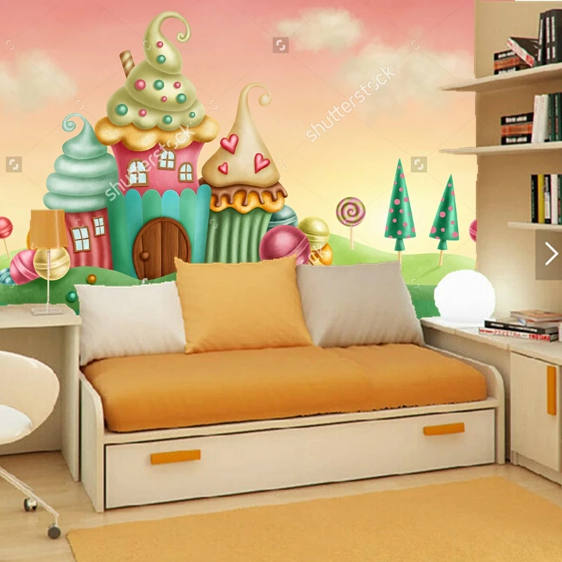 Обои на заказ для новорожденных дом из фэнтези торта 3D обои детской комнаты