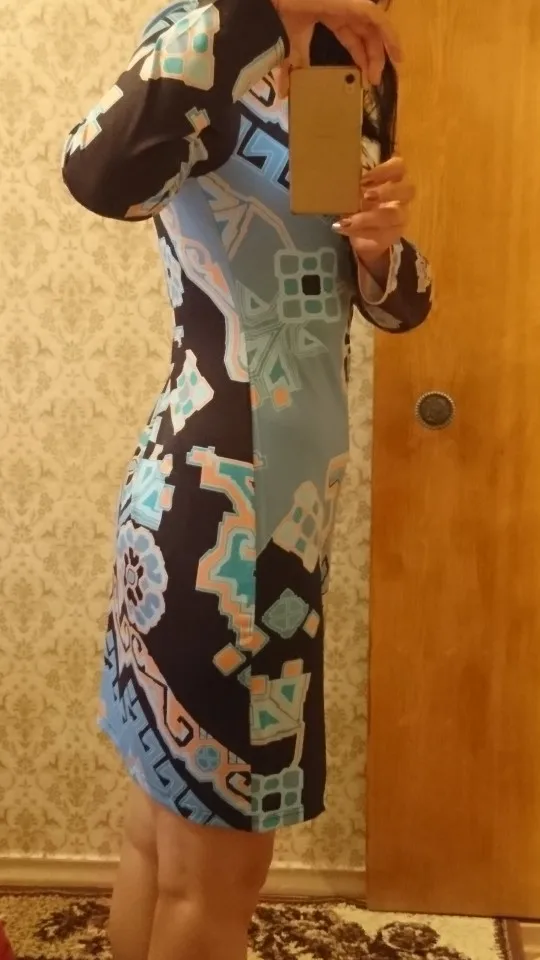 Женское винтажное трикотажное шелковое платье роскошное Брендовое синее