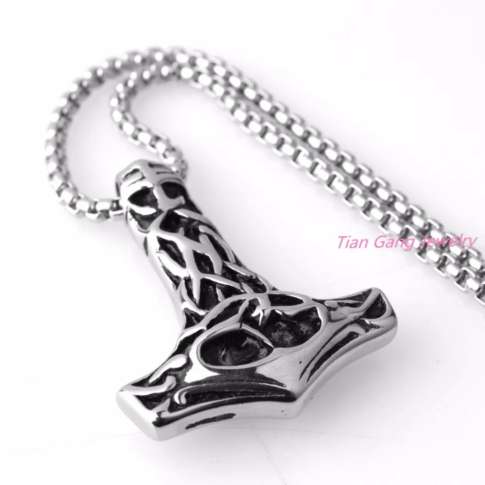 Серебряный цвет золотой черный молоток Кельтский Узел миф кулон из нержавеющей