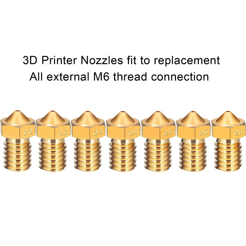 Детали для 3D-принтера 5 шт./лот V5 V6 M6 сопло 0 2 25 мм 3 35 4 6 8 детали медные 1 нити