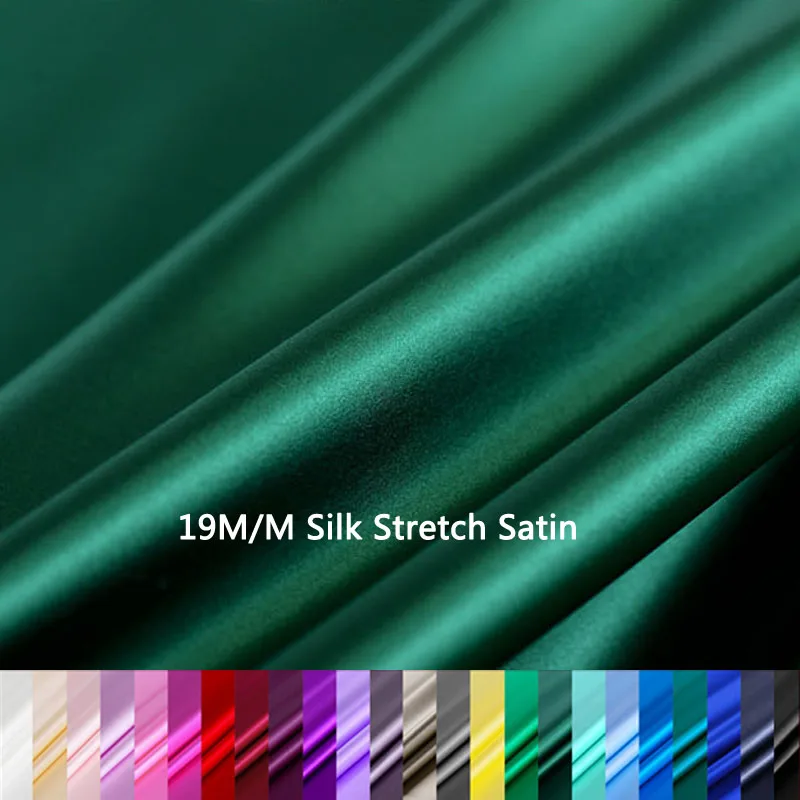 19M/M 24COLORS digital painting stretch satin silk fabric for dress tissu au metre telas por metros tecido tela shabby chic DIY