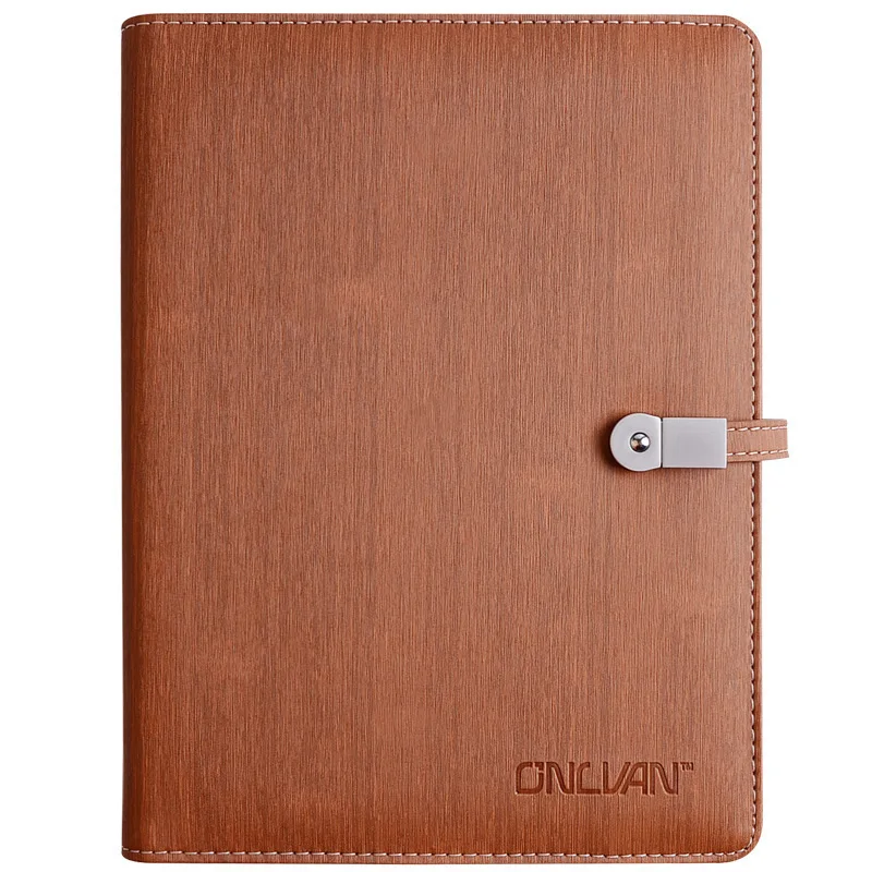 Coffee Деловая кожаная записная книжка A5 Binder Дневник на спирали журнал& USB флэш-накопители& power Bank планировщик многофункциональная записная книжка - Цвет: Coffee