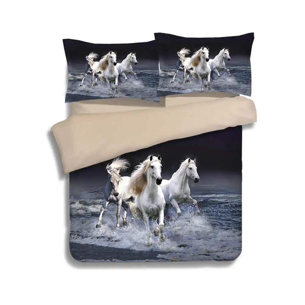 3D лошади животные печать постельных принадлежностей покрывала пододеяльник