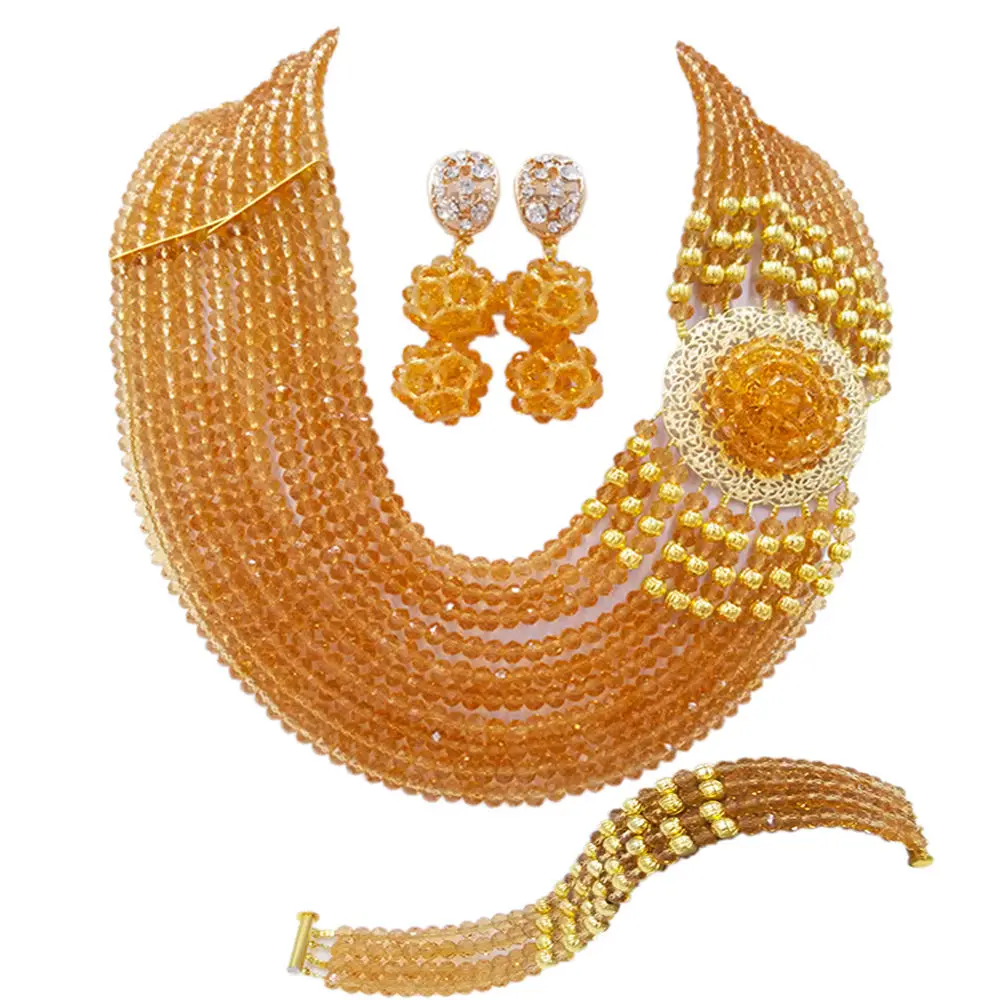 Классические цвета шампанского золотые африканские бусины ювелирный набор