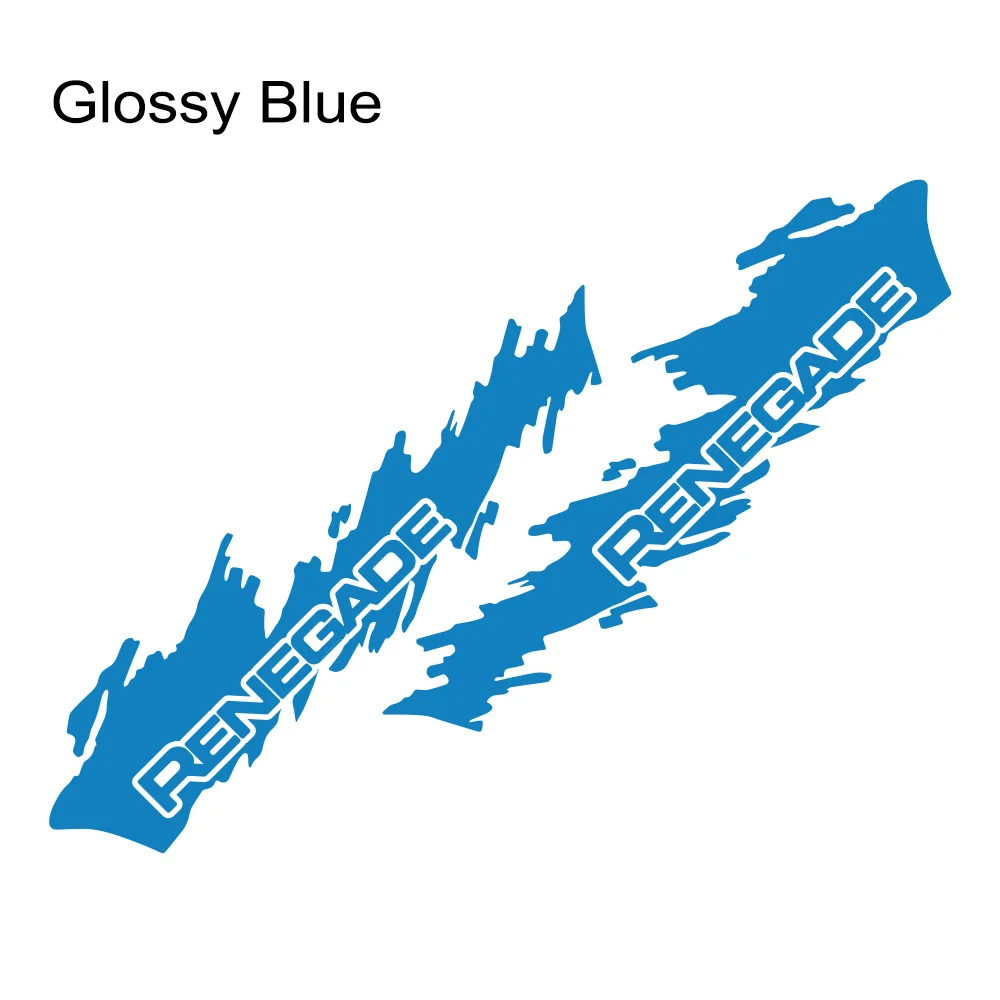 Glossy Blue 2 шт. наклейки на двери автомобиля с обеих сторон гоночная Спортивная графика DIY виниловая пленка наклейки Стайлинг тюнинг автомобильные аксессуары для Jeep Renegade - Название цвета: Glossy Blue
