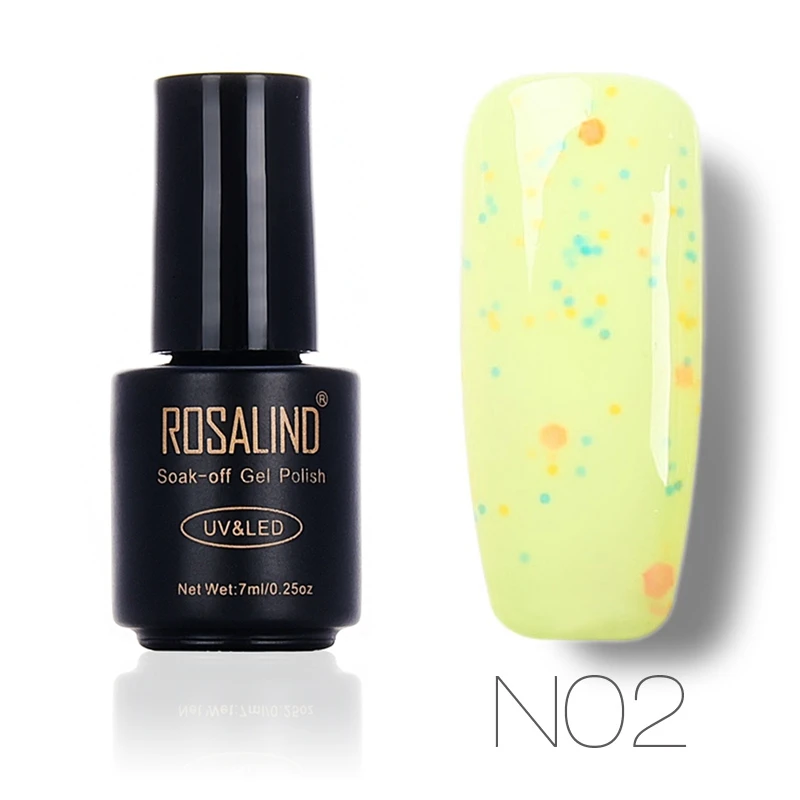 ROSALIND гель 1S 7 мл сладкий сыр УФ-гель для ногтей УФ гель для ногтей праймер длинный-последний Перманентный блеск замочить-офф гель лак для ногтей - Цвет: N02