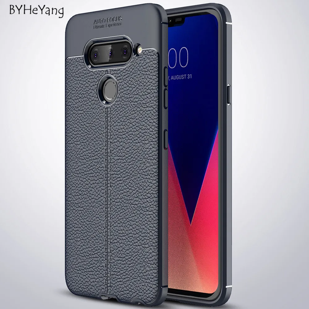 Для LG V40 чехол для thinq роскошный мягкий силиконовый ударопрочный кожаный ТПУ