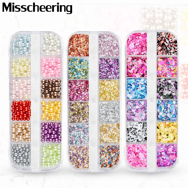 

1 Set Colorful Ultrathin Sequins Aurora Mermaid Nail Glitter Flakes Holographic Round Paillette 3d Dazzling Nail Art Decorations