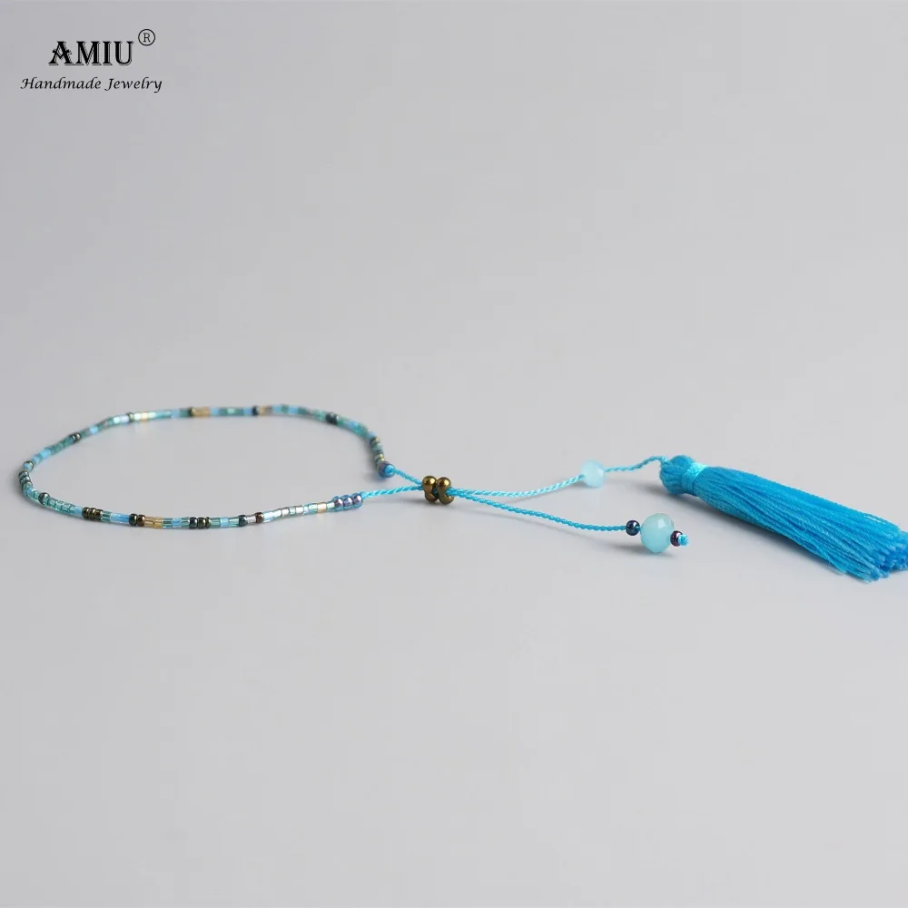 AMIU ручной работы MIYUKI браслет из бисера прекрасные популярные кисточки счастливые браслеты и браслеты для женщин и мужчин браслеты из бисера