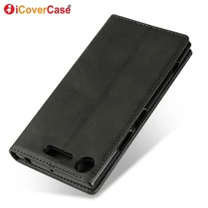 flip cover for sony xperia xz1 xz1 compact case magnetic leather wallet phone cases for sony xperia xz1 compact coque accessory free global shipping