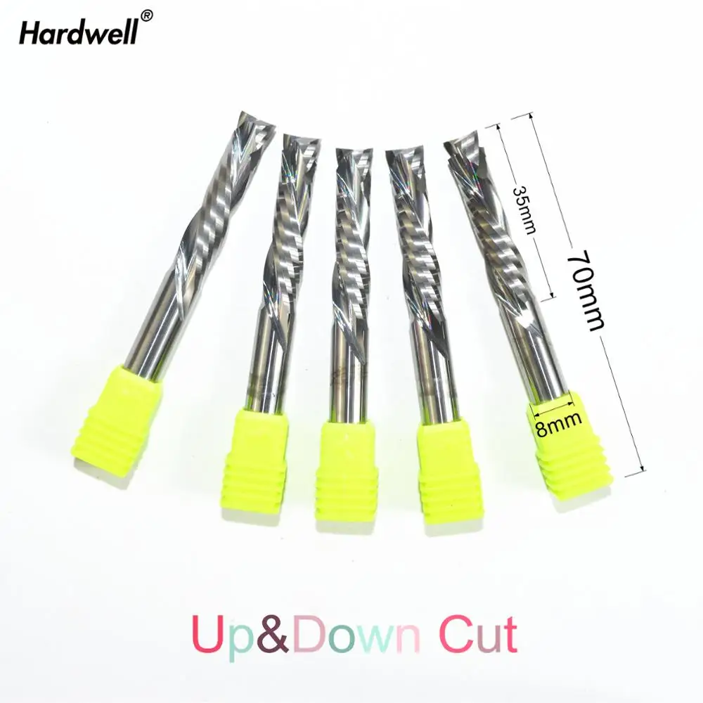 Спиральная карбидная фреза с двумя канавками 8 мм x 35 5 шт.|cutter|tool extensioncutter pipe |