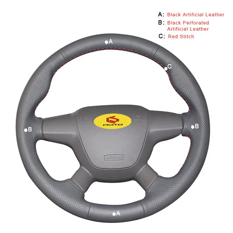 Artificial Leather Оплетка на крышке рулевого колеса для Ford Focus 3 2012- Kuga Escape 2013- C-MAX 2011- автомобильные чехлы на руль из кожи - Название цвета: Artificial Leather
