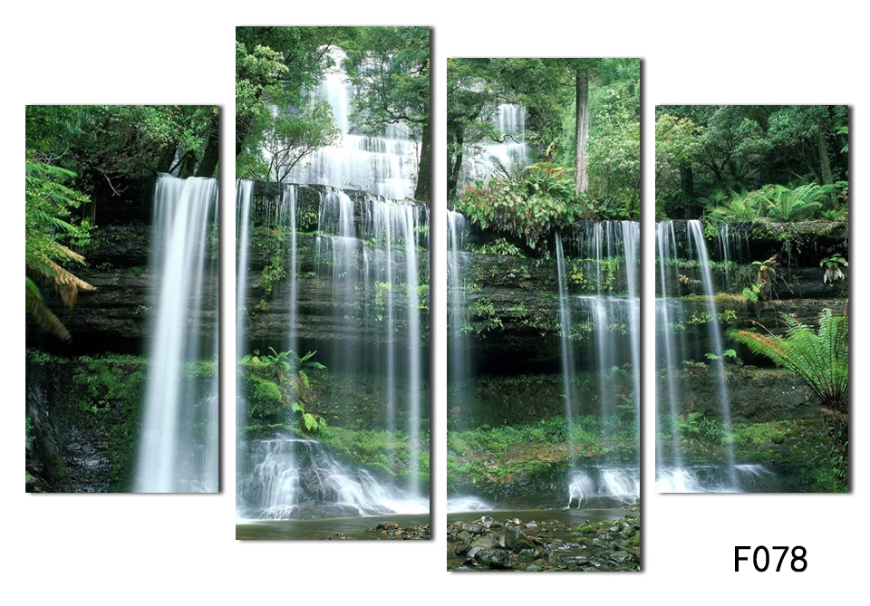 Природа пейзаж с водопадами плакат большой современный холст украшение стены