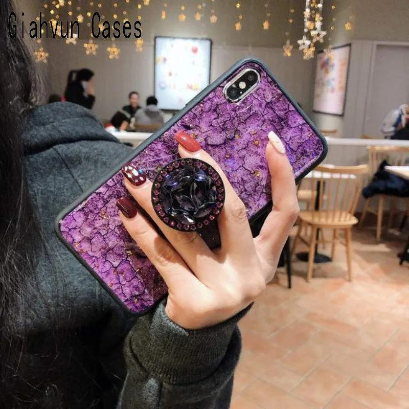 Роскошный чехол для телефона с мраморным блеском и меховым помпоном Xiaomi 8 8SE 8lite 9