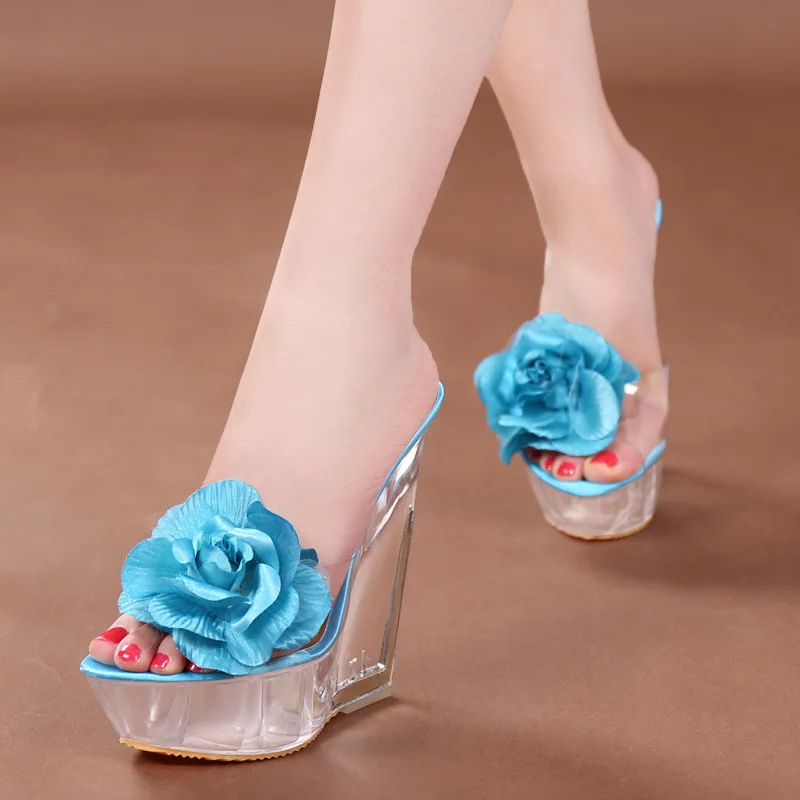 Женские босоножки Новинка 2018 г. женские прозрачные шлепанцы на ультравысоком