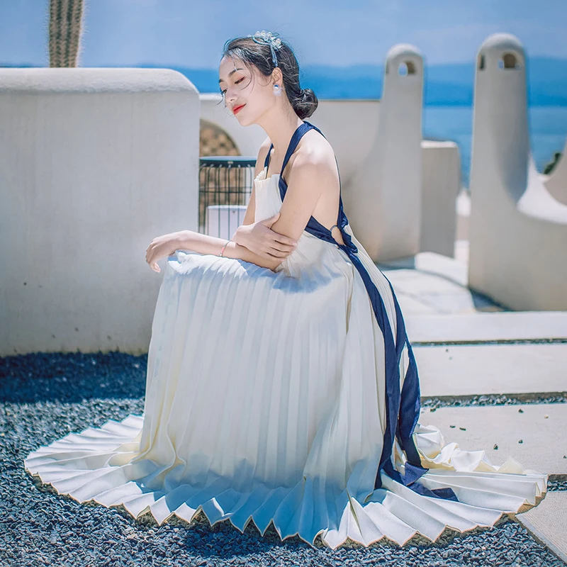 Женское летнее платье с лямкой на шее и открытой спиной|beach dress|summer dresssummer dress women |