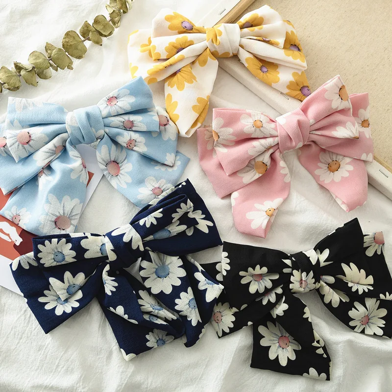 

Ruoshui Woman Floral Big Bowknot Hairpins Sweet France Clips Chiffon Hair Clips Girls Barrettes Women Hair Accessories Hairgrip