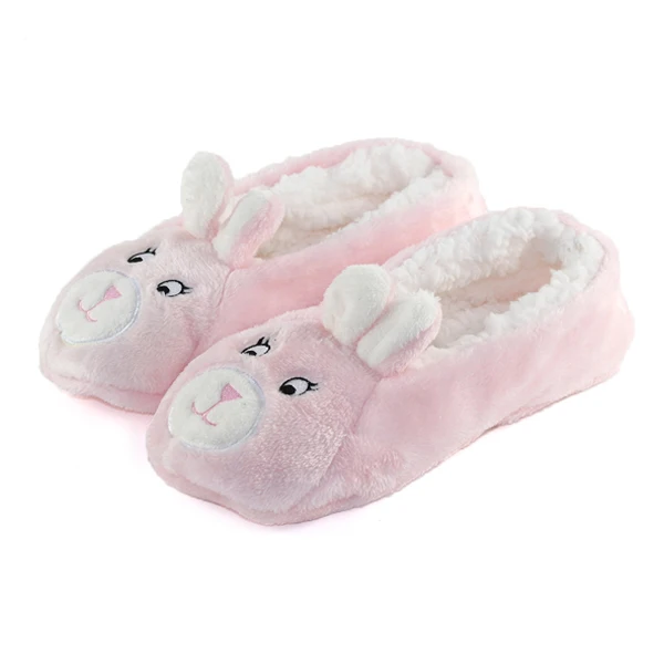 Rubbit Slippers Женские тапочки; домашняя обувь; зимние теплые домашние тапочки; обувь на плоской подошве; нескользящие разноцветные балетки с милым животным узором на мягкой подошве; большие размеры - Цвет: Rubbit Slippers