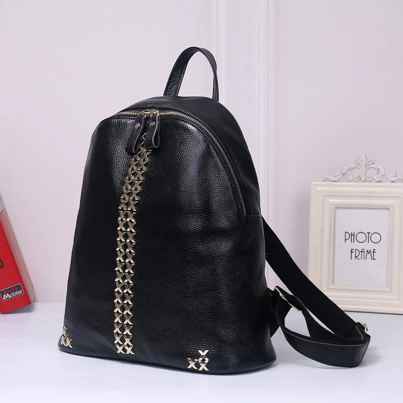 Рюкзак zквт из натуральной кожи Женский короткий первый слой воловьей рюкзак в