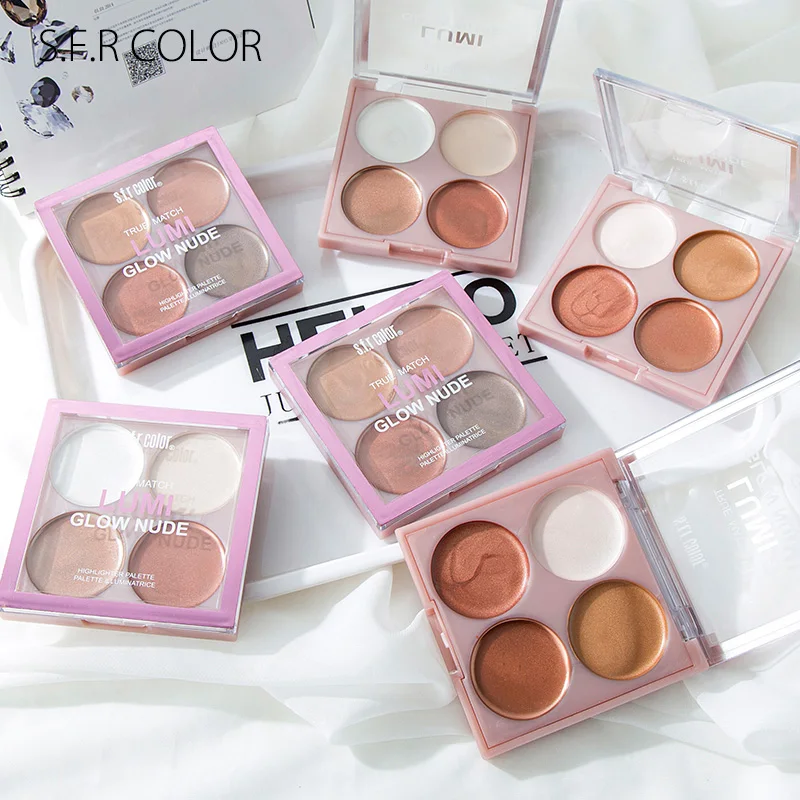 S.F. R color бронзатор и хайлайтер палитра 4 вида цветов осветляет контурный корректор