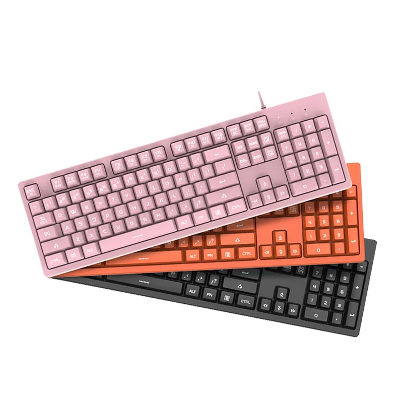 Проводная эргономичная игровая клавиатура и мышь DOUYU DKS100 с белой подсветкой