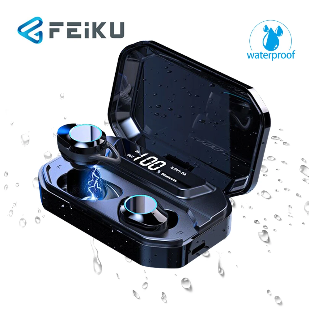 FEUKU TWS G02 True Wireless 6D стерео Bluetooth 5 0 + наушники с 3300 мАч Power Bank LED зарядная коробка мини