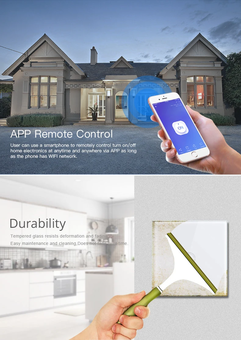 ЕС Стандартный 1/2/3 банды выключатель света 220 В Smart Touch/настенный Wi-Fi адаптер встраиваемые Стекло Панель Управление модуль Alexa/google home