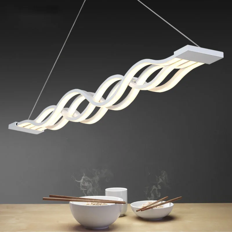 Modern LED Chandelier Light White Painted Aluminum &amp Acrylic for Dinning Room Bar Study Hanging Lights 85-265V | Лампы и освещение