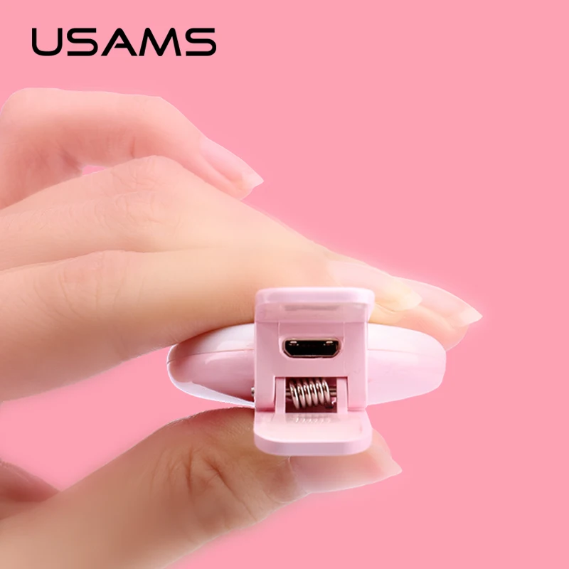 USAMS USB зарядки светодио дный светодиодный светильник селфи держатель для iPhone samsung
