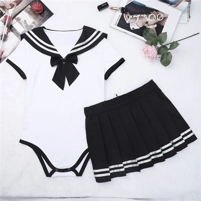 Женский фотокомбинезон TiaoBug с мини плиссированной юбкой японская школьная форма