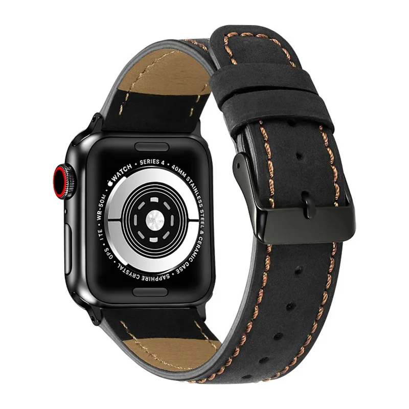Laforuta ремешок из натуральной кожи для Apple Watch 4 ремешка 44 мм 40 iWatch 42 38 мужчин и женщин