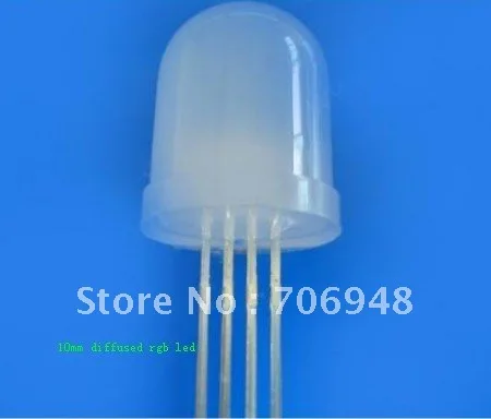 

10mm 4pin Tri-color Diffused RGB LED, Common Anode