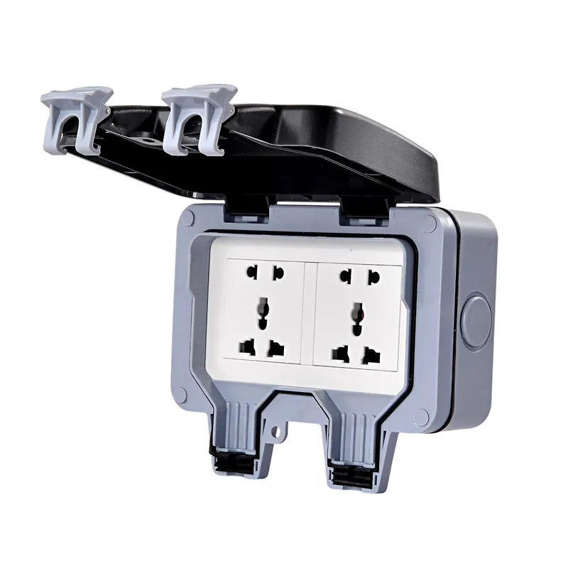 

IP66 Waterproof 2 Gang 1 Way Universal Wall Socket