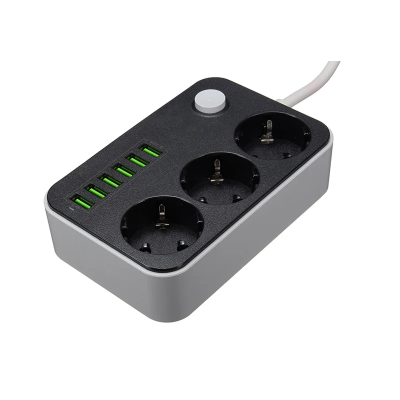 LDNIO умная USB лента питания Зарядка 6 USB порт 5 в 3,4 а зарядное устройство адаптеры 3 AC розетка ЕС вилка удлинитель