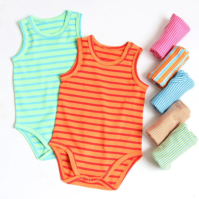 Детское боди из 100% хлопка Детские Боди без рукавов для младенцев жилет мальчиков