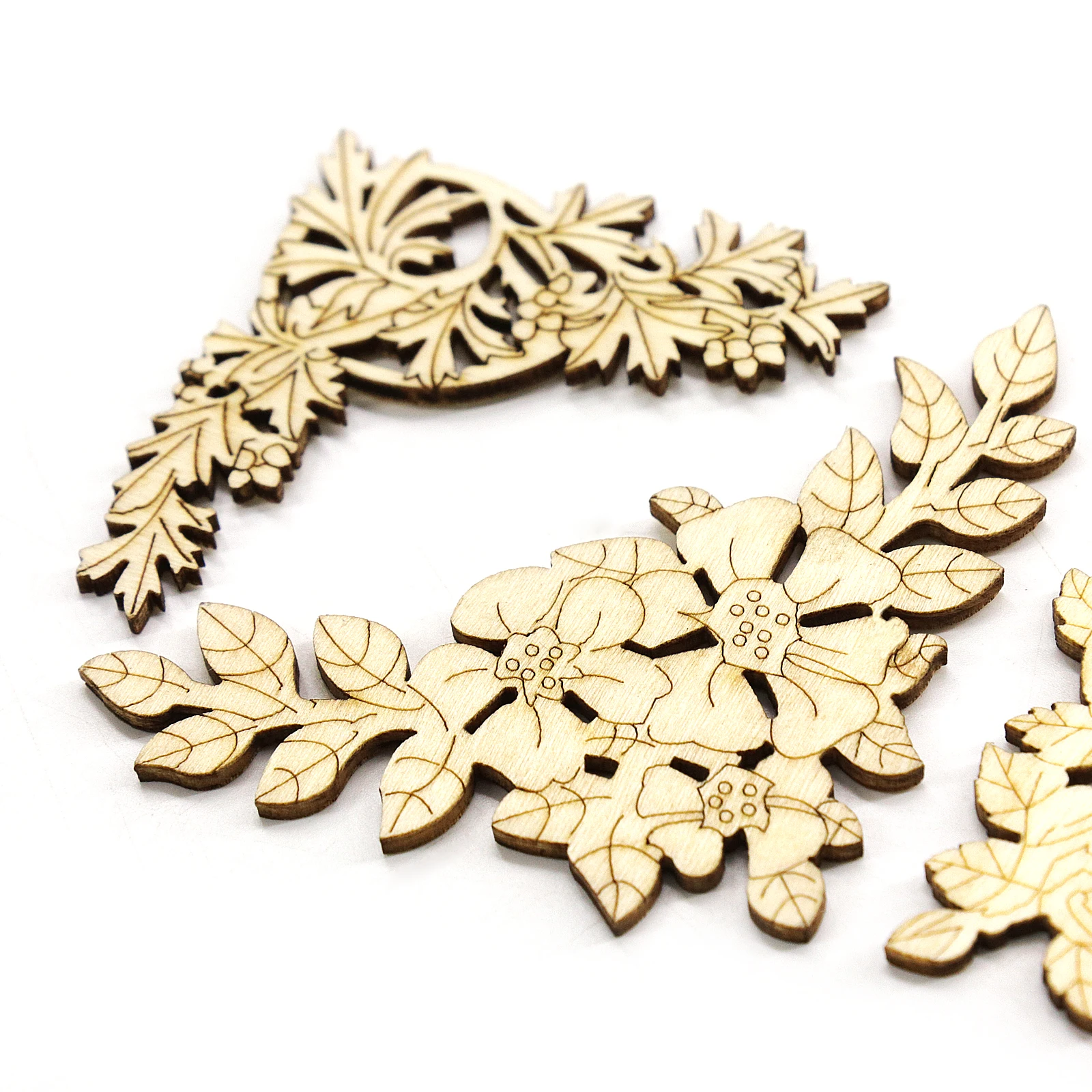 4 шт./компл. смешанные листья узор деревянная Скрапбукинг художественная
